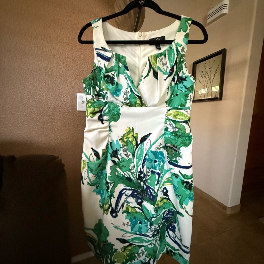 Ronni Nicole Green Sheath Midi Dress Sleeveless Scoop Neck